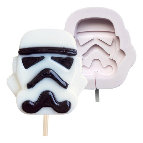 Molde Silicone Confeitaria Pirulito Stormtrooper Star Wars