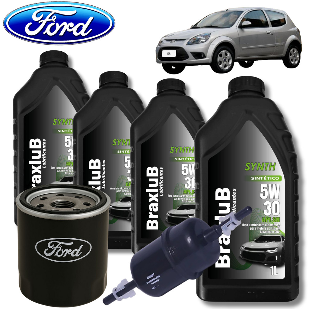 KIT REVISÃO TROCA DE ÓLEO 5W30 + FILTROS (KA 1.0 FLEX) em Oferta na Shopee