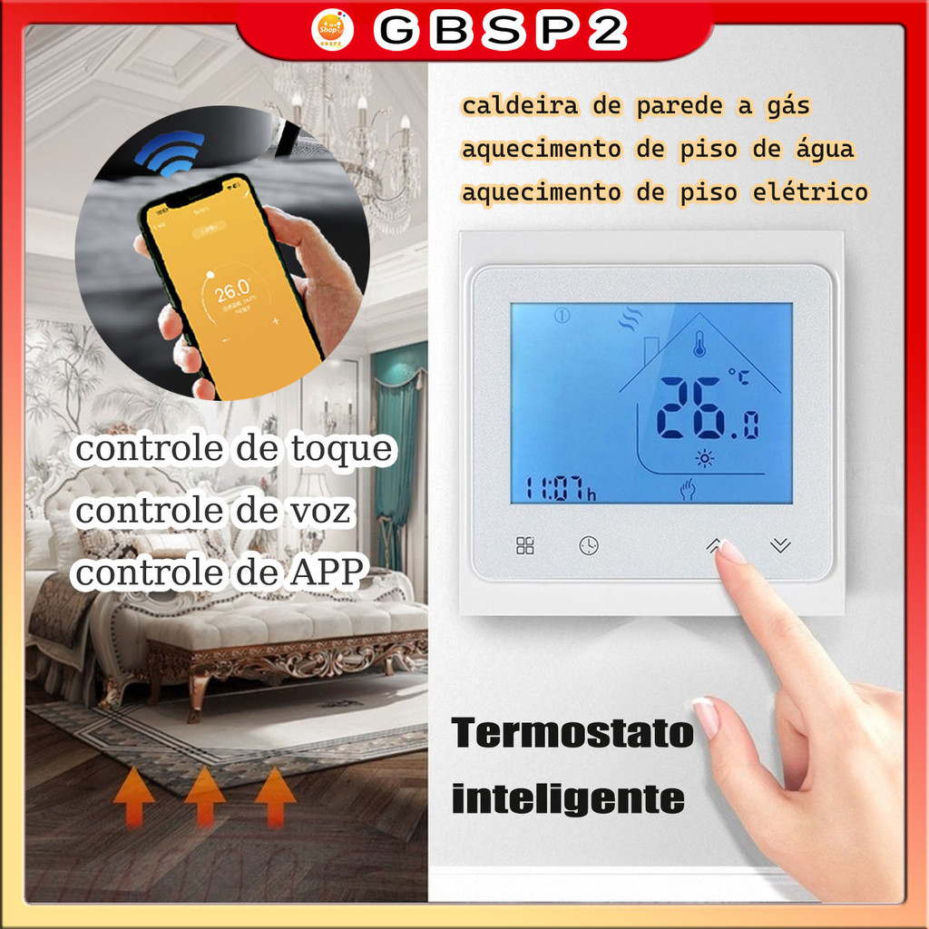 Termostato Elétrico Alta Precisão P/ Aquecimento De Piso 16a Para Controlador De Temperatura De Aquecimento De Piso