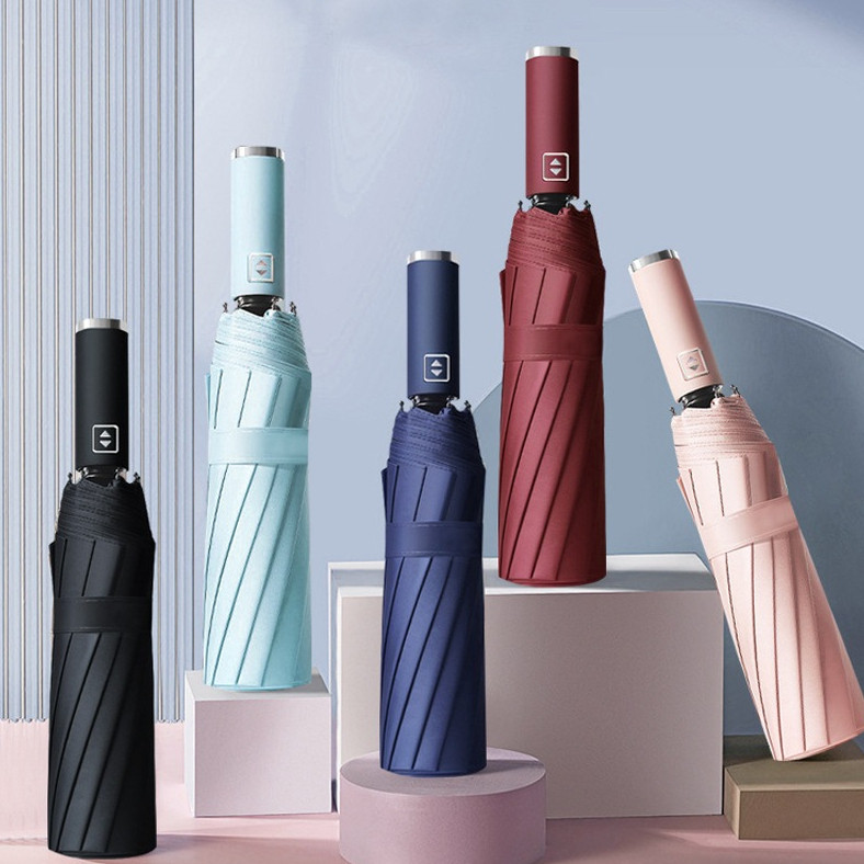 Guarda Chuva Automático Abre E Fecha Reforçado Contra Vento Proteção Solar Blackout em Oferta na Shopee