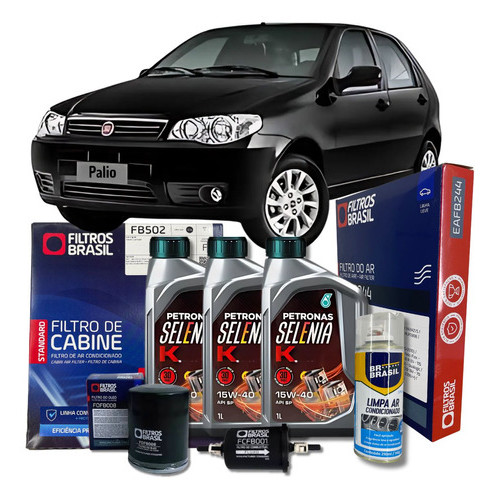 Kit Troca de Óleo e Filtros - Fiat Palio Siena Strada Fire 1.0 / 1.3 / 1.4 em Oferta na Shopee