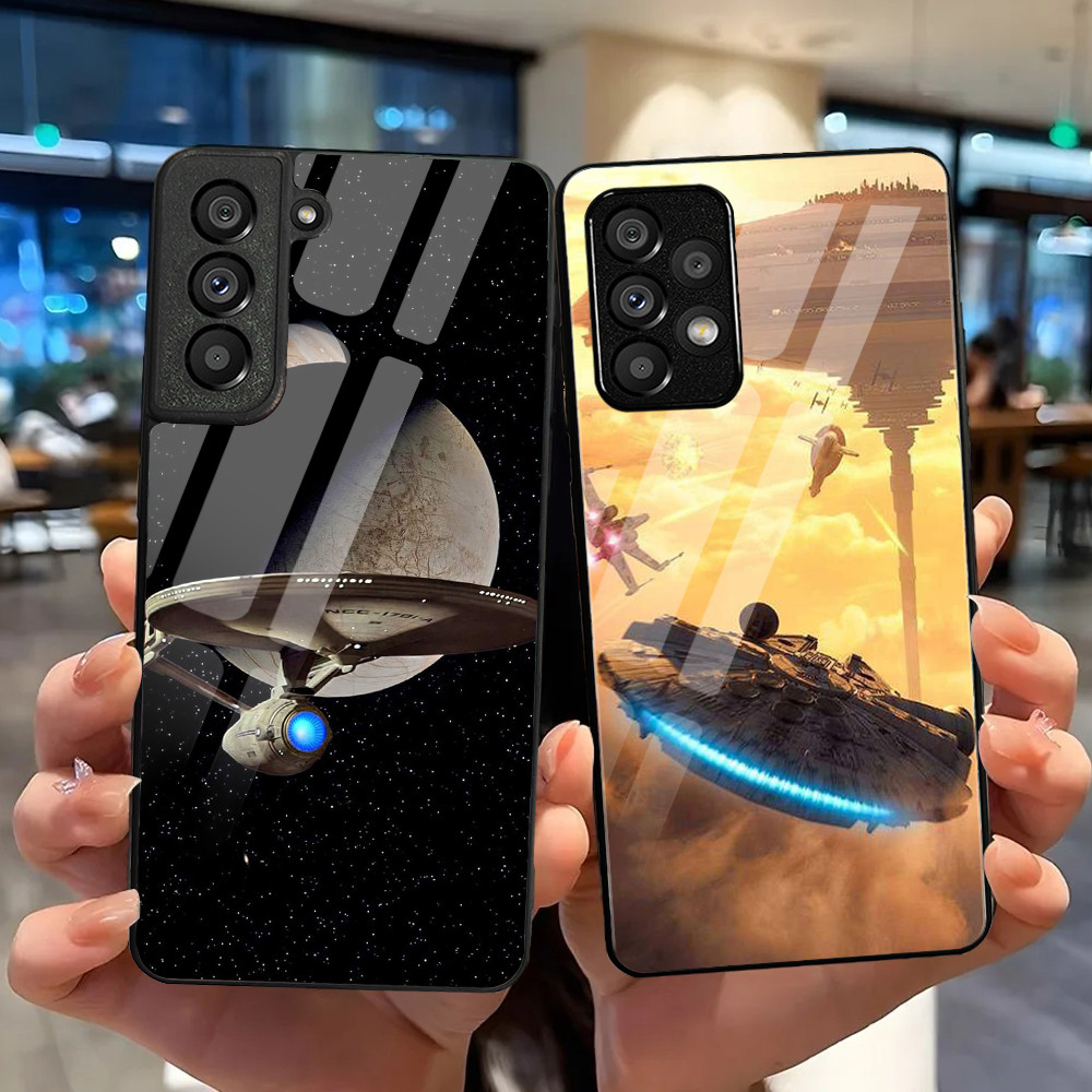 star wars Navio Vidro Temperado Caso De Telefone Para Samsung Galaxy S9 Plus S10 S10e S20 FE S20 S21 S22 S23 S23 S24 Ult