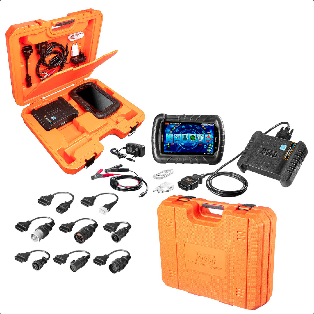 Scanner Automotivo Starter 3 Pro Com Tablet e Cabos Diesel Pesada RAVEN