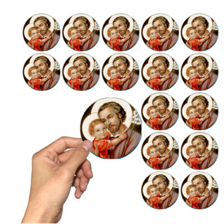 120 Adesivos São Jose Lembrancinhas 3,3 Cm em Oferta na Shopee