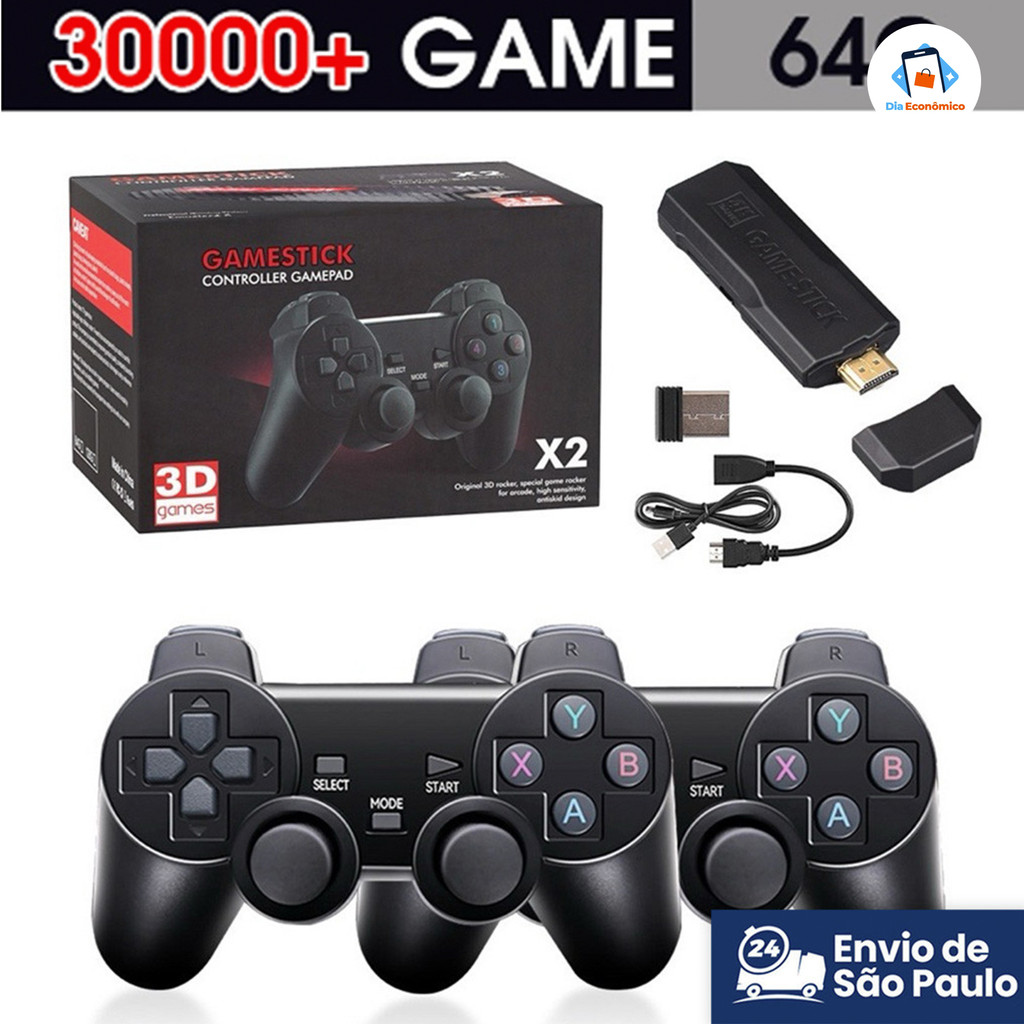 Joystick 2 - Console 4K GD10, 64GB, 37000 jogos + 2 controladores, imediato entrega. Jogos retrô para PSP PS1 GBA