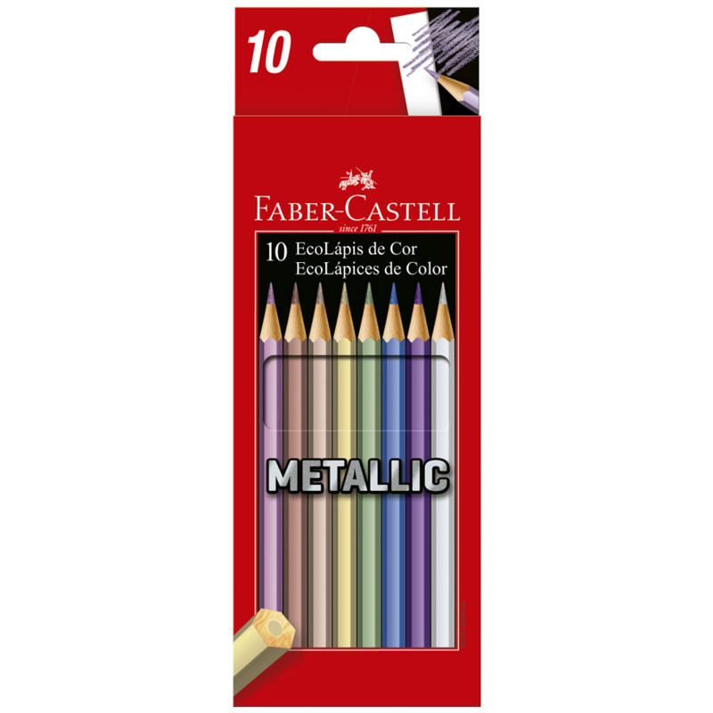 Lápis de cor 10 cores Metallic 120410G Faber-Castell - Stationery