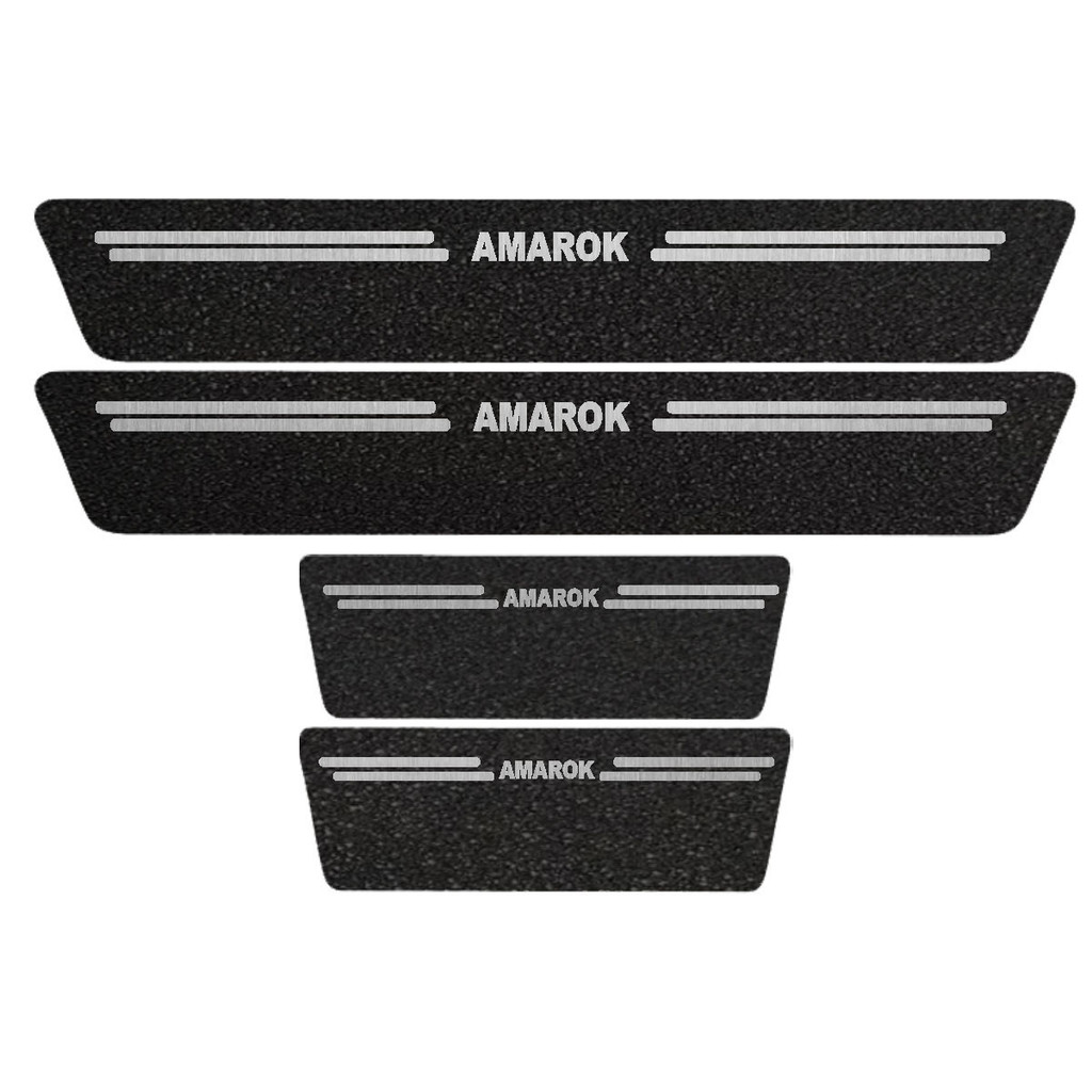 Kit Soleira Protetora Porta Premium Aço Escovado PVC- Amarok