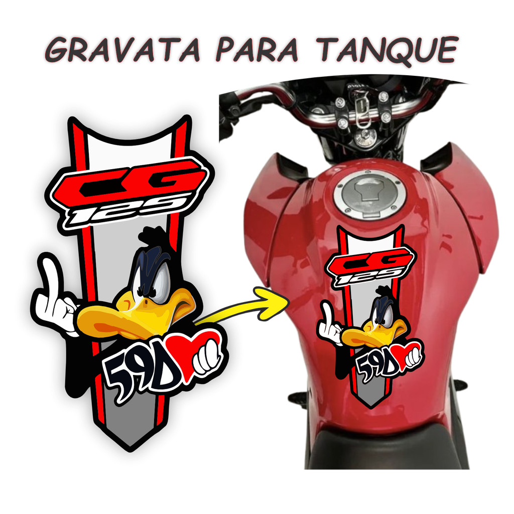 Gravata Adesiva CG 125 para moto laminado NÃO DESBOTA Patolino titan fan Auto colante ENVIO RAPIDO