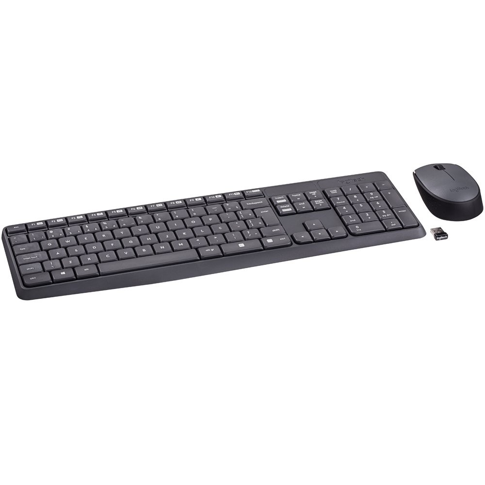 Kit Teclado e Mouse Logitech MK235, Conexão USB, Pilhas Inclusas e Layout ABNT2, Sem Fio, Preto - 920-007903 - detalhe
