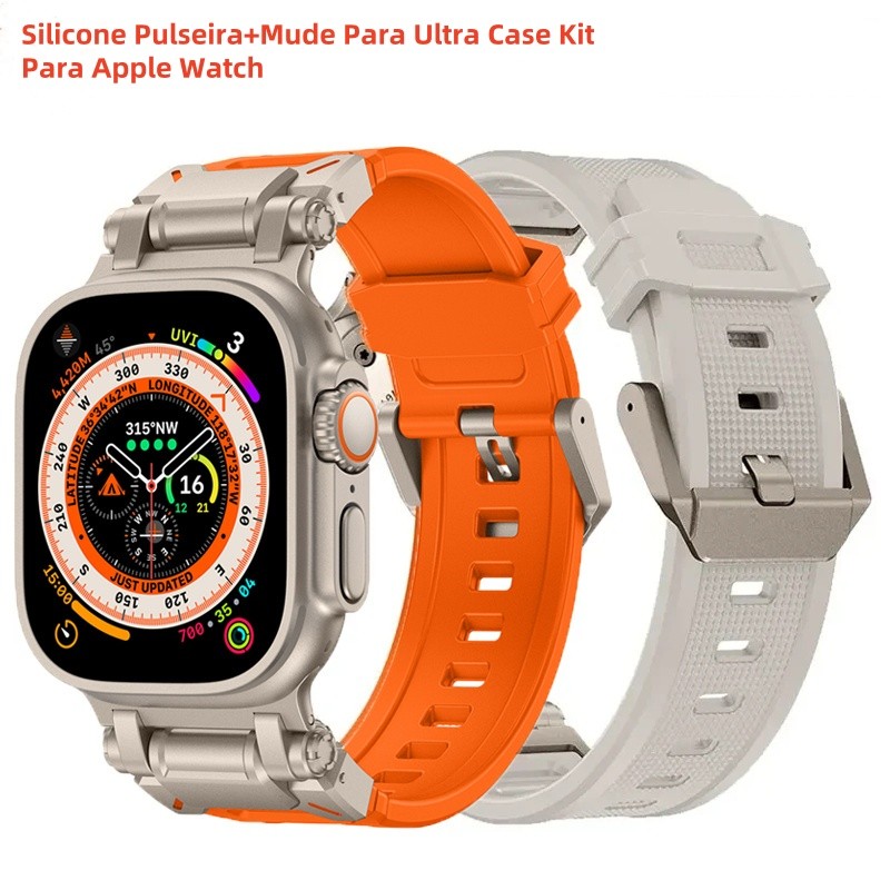 Pulseira Esportiva De Silicone+Mudar Ultra Protetora Case Kit Para Apple Watch 1