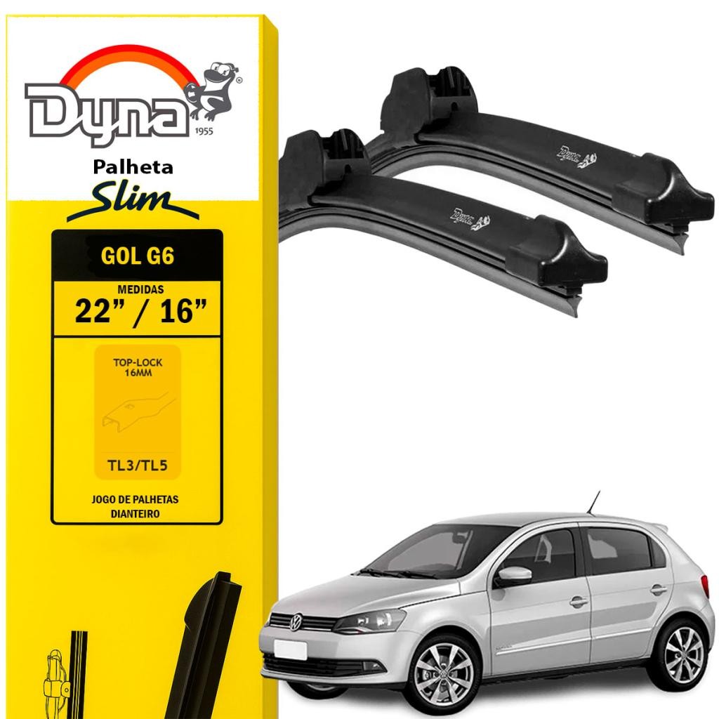 Jogo palheta parabrisa dianteiro Gol G6 2013 a 2022 Original Dyna Limpeza Precisa