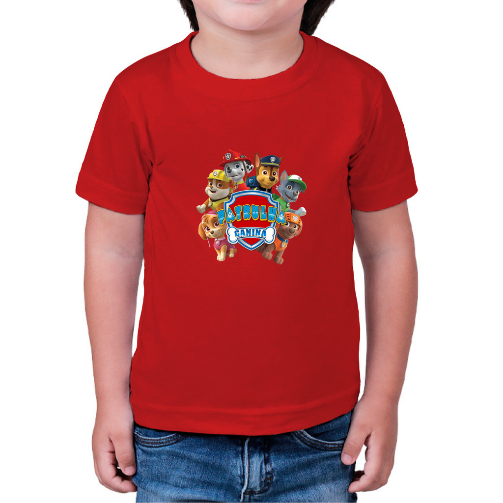 Camiseta Patrulha Canina Infantil Unissex – Estampa Divertida 100% Algodão Variadas Cores