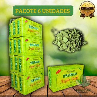 Kit 6 UN Sabonete de Argila Verde barra 90g Aromed em Oferta na Shopee