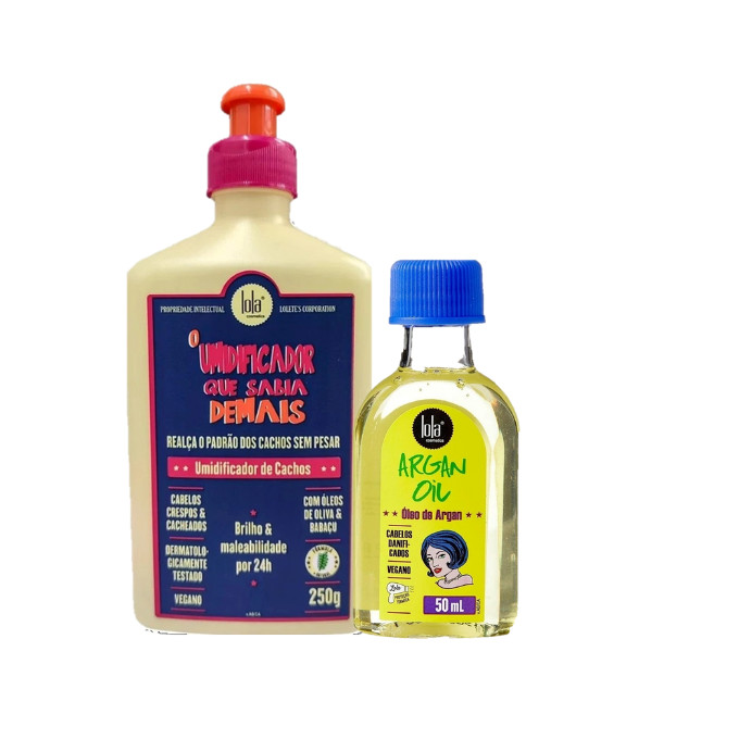 Kit lola Óleo de Argan 50ml + Umidificador de cachos 250ml