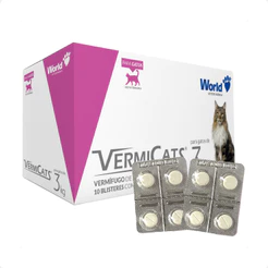 Kit 2 VermiCats Vermífugo World para Gatos de 3Kg - 1 Blíster 4 Comprimidos