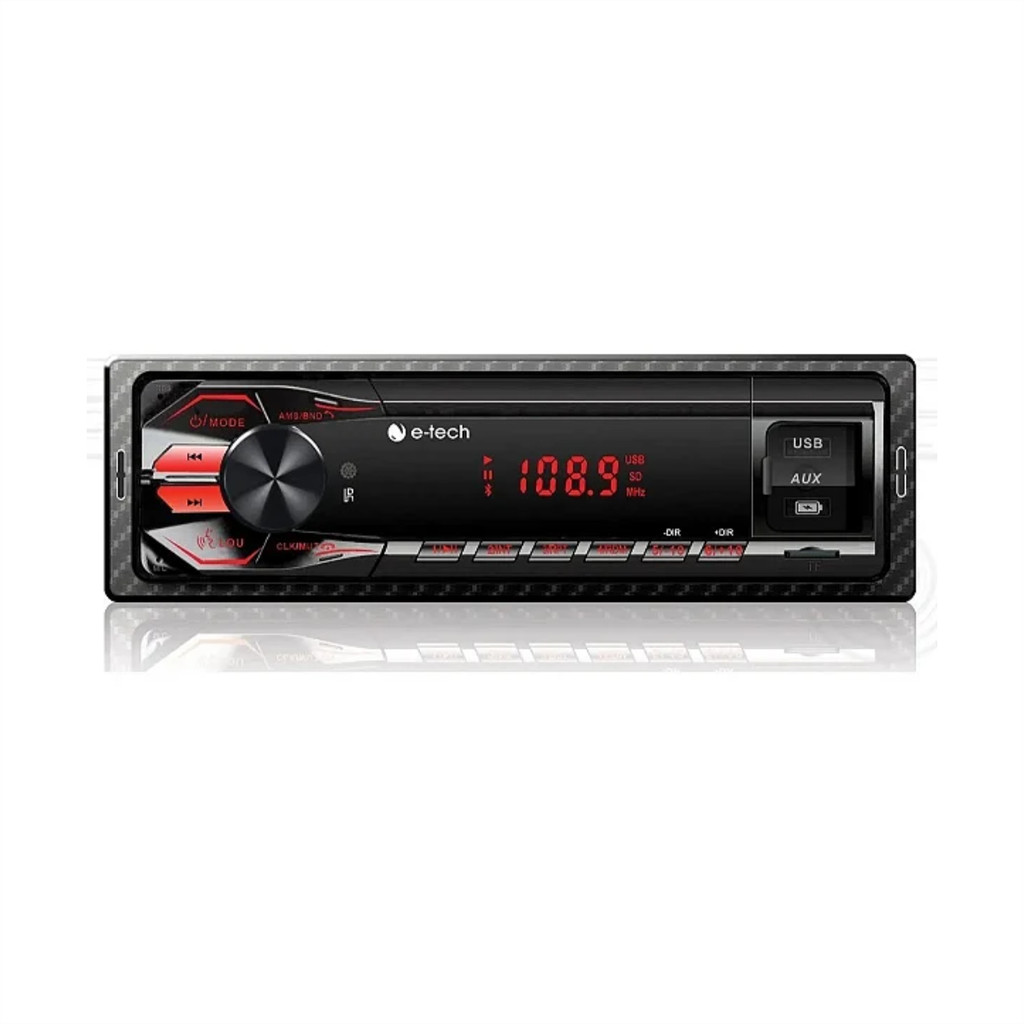 Som Automotivo E-tech Premium com USB, Bluetooth, SD, 45W