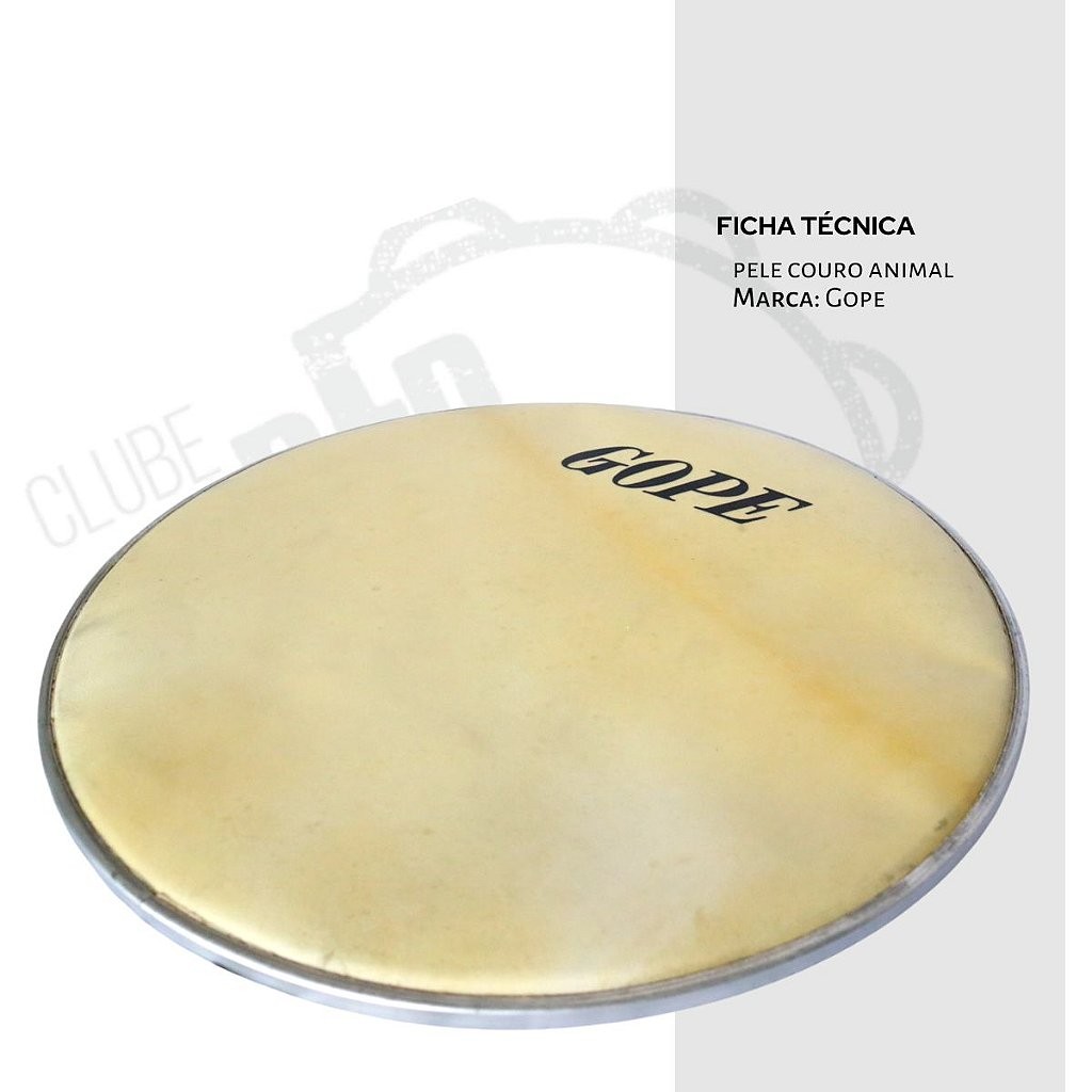 Pele Gope Original 10" Couro Animal Reposição Som Quente Encorpado Percussão
