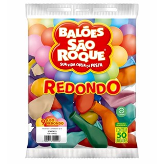 Balões De Látex Sortido 9 Liso Redondo 50un - São Roque em Oferta na Shopee