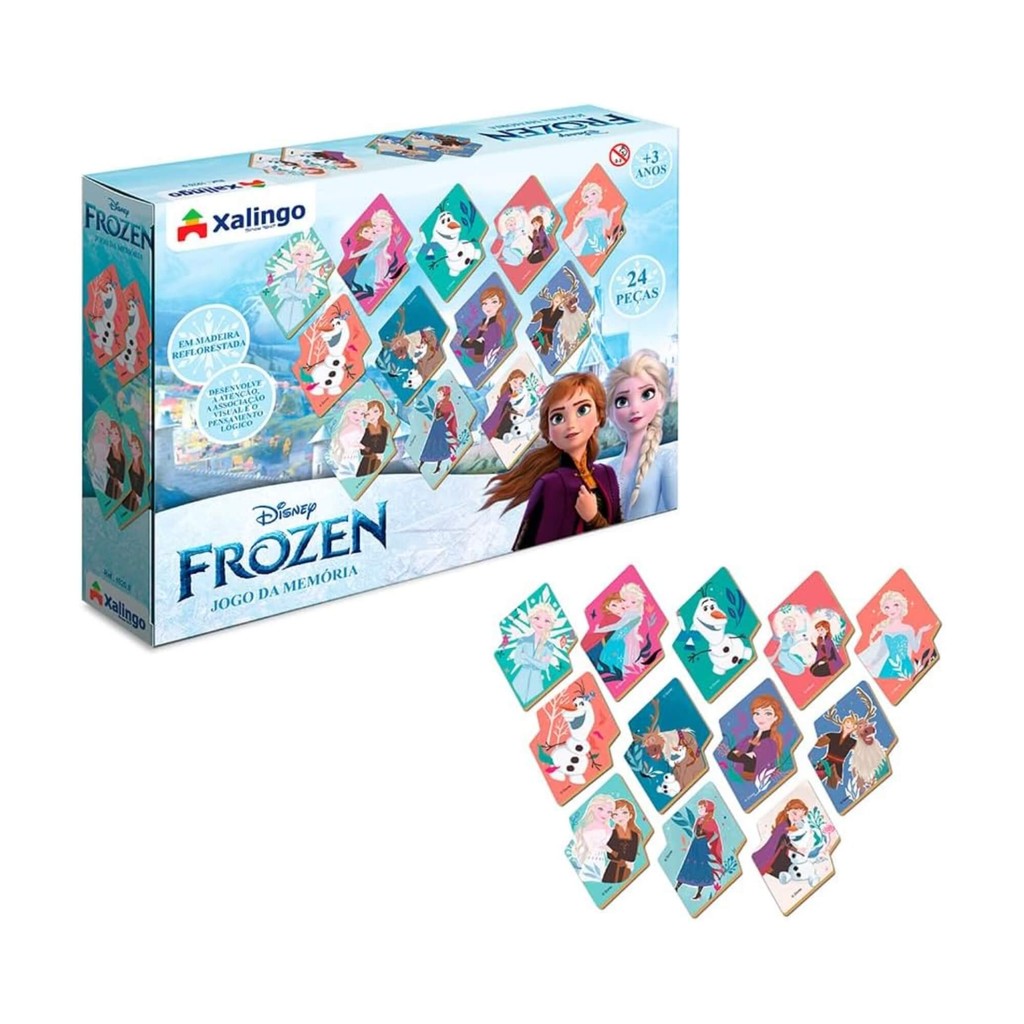 Jogo da Memória Infantil Frozen Disney 24 Peças Xalingo - 19209 em Oferta na Shopee