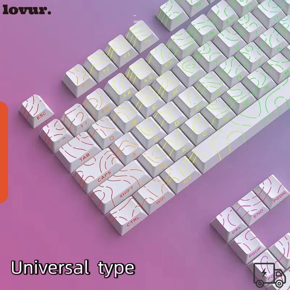 LOVUR Double Shot Keycaps , Teclas De Teclado Mecânico PET Translúcidas Com Luz Lateral , Perfil Cereja