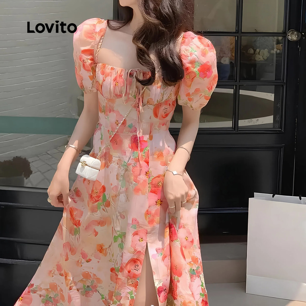 Lovito Vestido Casual de Zipper e Cadarço, Macio Ao Toque, para Primavera/verão, para mulheres LB134LD404 em Oferta na Shopee