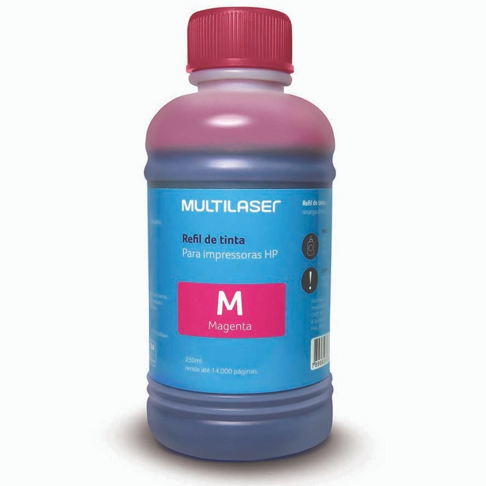 Refil de Tinta para Impressoras 250ml Magenta Multilaser - RF011