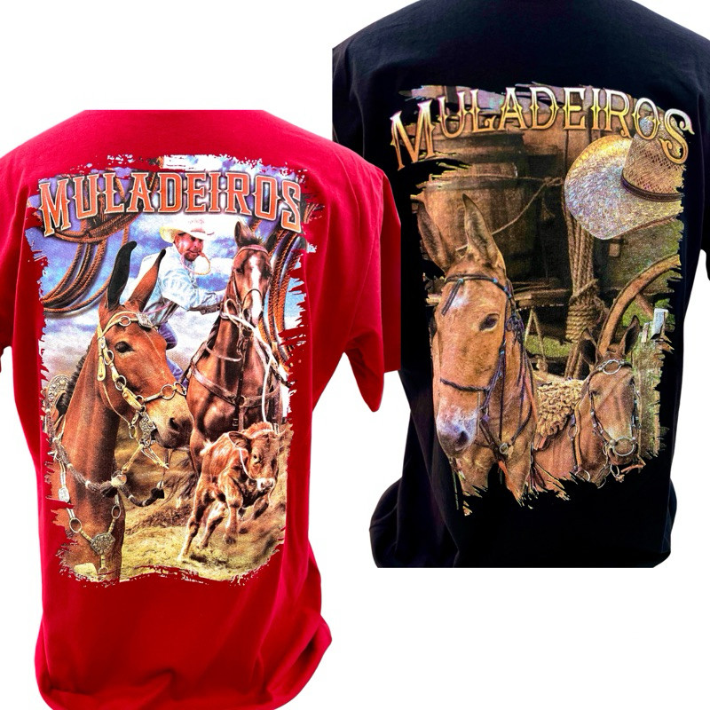 Camiseta Muladeiro ESTAMPA PEQUENA Camisa Muladeiro Moda Country Muladeiros Várias Estampas