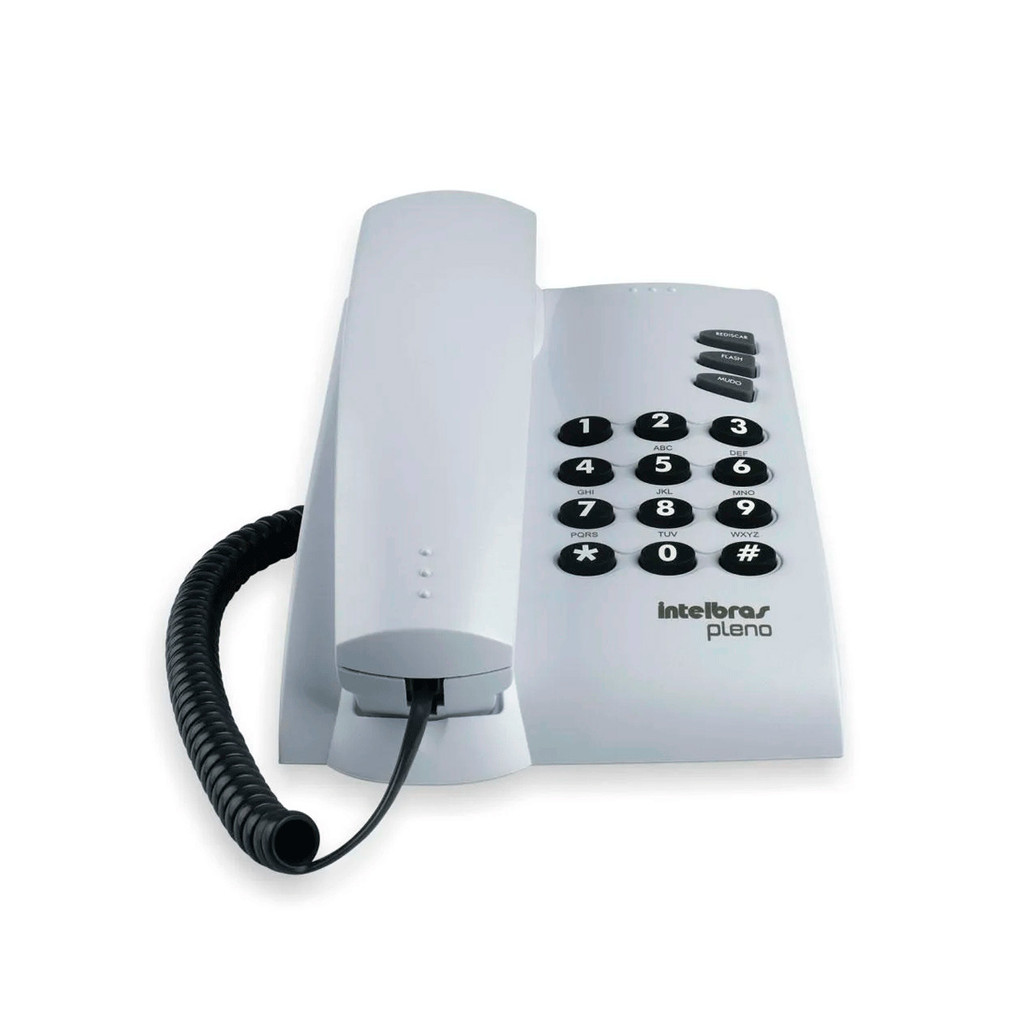 Telefone Fixo Intelbras Pleno Sem Chave de Bloqueio Cinza