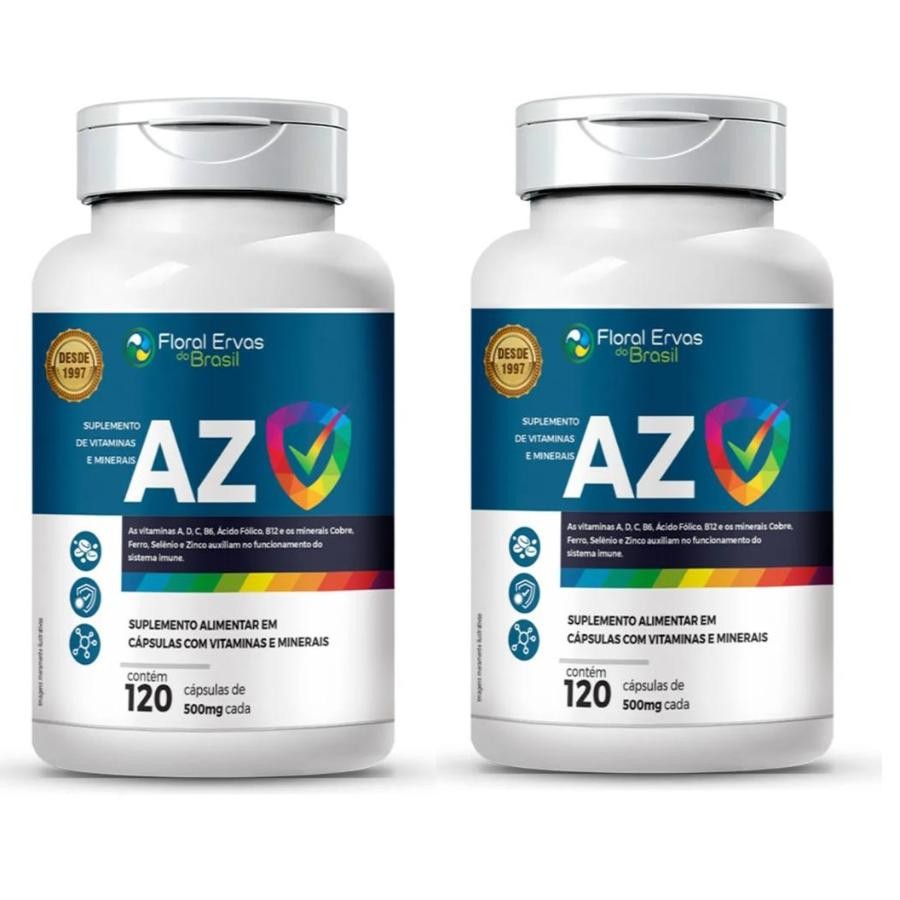 Kit com 3 Multivitaminico AZ 120 Cápsulas - Floral Ervas