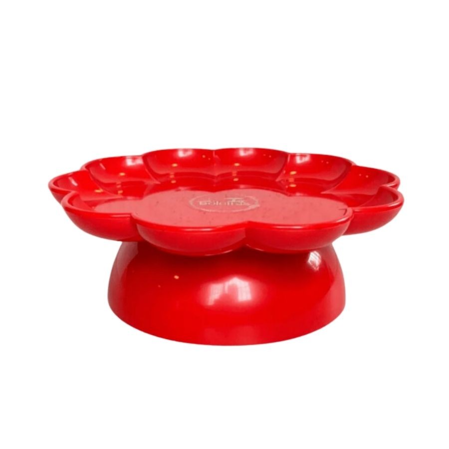 Bandeja Flower Com Pé - 180mm - Vermelho - 1 unidade - Só Boleiras - Rizzo em Oferta na Shopee