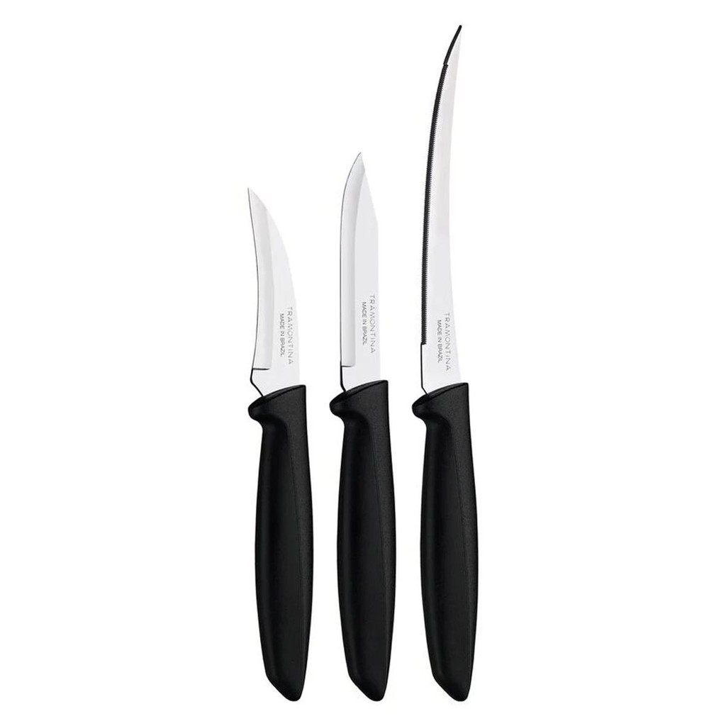 Jogo de Facas em Inox Com Cabo em Polipropileno 3 Peças (23498/012) - Tramontina em Oferta na Shopee