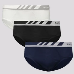 Kit de 3 Cuecas Slip Lupo Microfibra Sem Costura