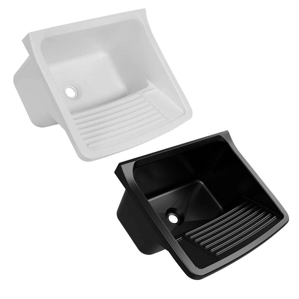 Tanque de Lavar Roupa Lavanderia Tanquinho Plástico Branco Preto 22L 34L 40L Kit Fixação Válvula Parede Área de Serviço em Oferta na Shopee