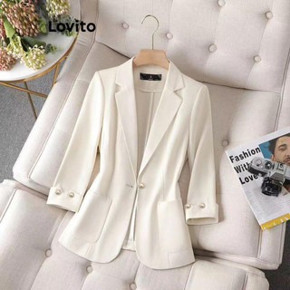 Lovito Blazer casual de botão liso para mulheres LNL71434 em Oferta na Shopee