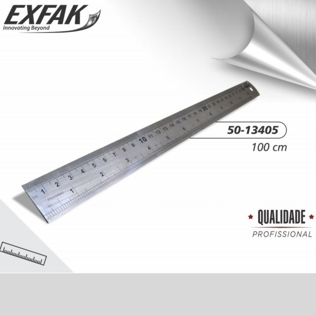 Regua de Aço 100cm 50-13405 Exfak