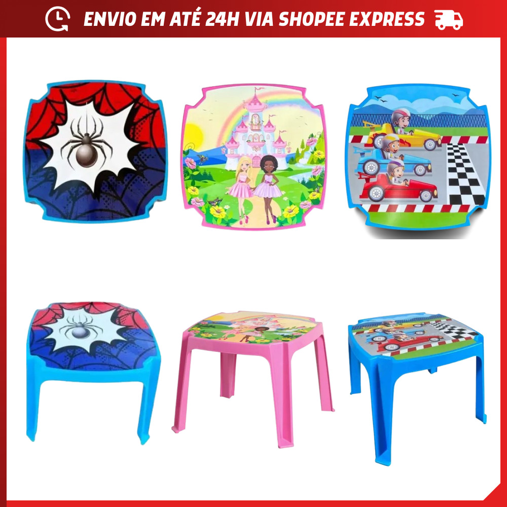 Mesa Infantil Estampada Aranha Carros Princesa Eventos Infantil Festa Brincar em Oferta na Shopee