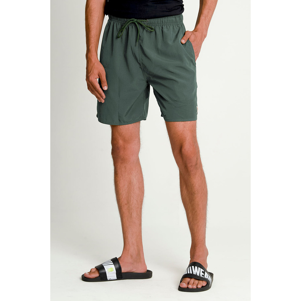 Short Vôlei Masculino Básico Liso Polo Wear Verde Escuro - Men Clothes