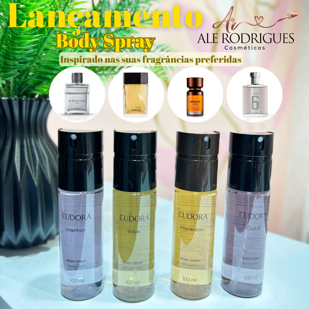Eudora Body Sprays Masculino 100ml – Club6 Intention Volpe Impression