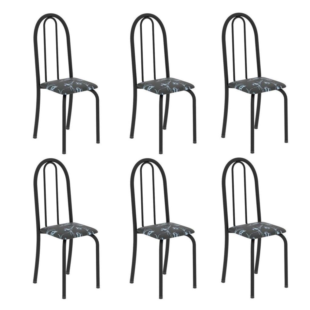 Kit 6 Cadeiras Tubular 96x36x41 Cm Iris B