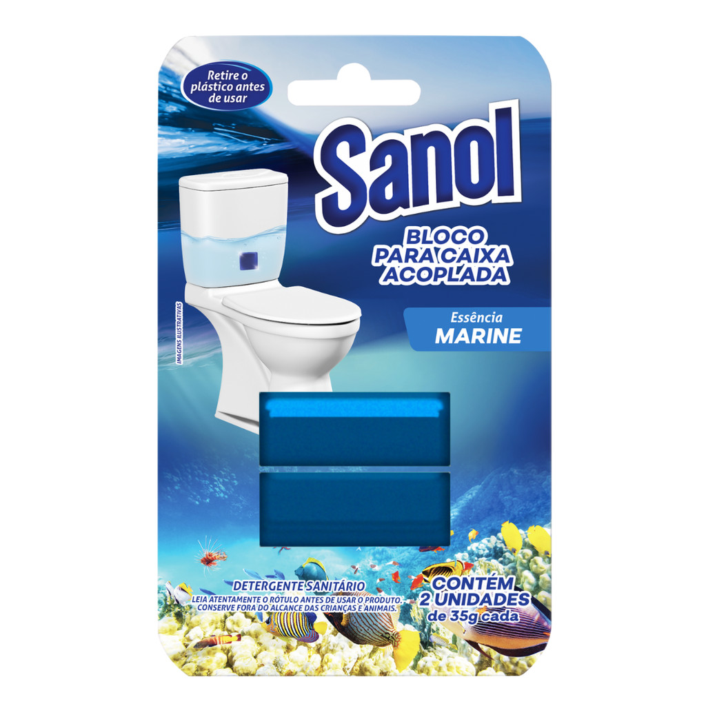 Bloco Sanitário para Caixa Acoplada Marine 2 Unidades Sanol em Oferta na Shopee