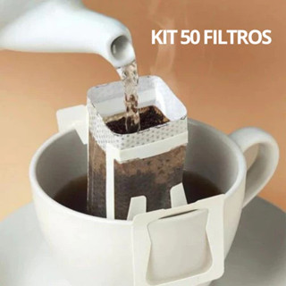 Kit 50 filtros de Papel Descartável Dose Única P/ Café em Oferta na Shopee