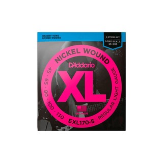 Cordas Para Baixo D Addario Xl Nickel Wound Exl170-5 5 Cordas Escala Longa .045-.130 [F108]
