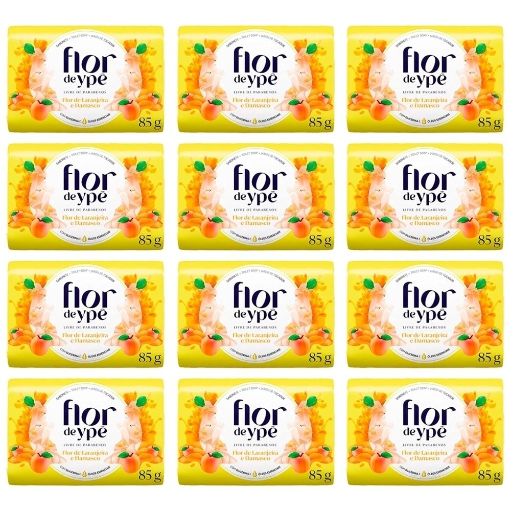 Sabonete Ypê Flor de Laranjeira e Damasco 85g Embalagem com 12 Unidades