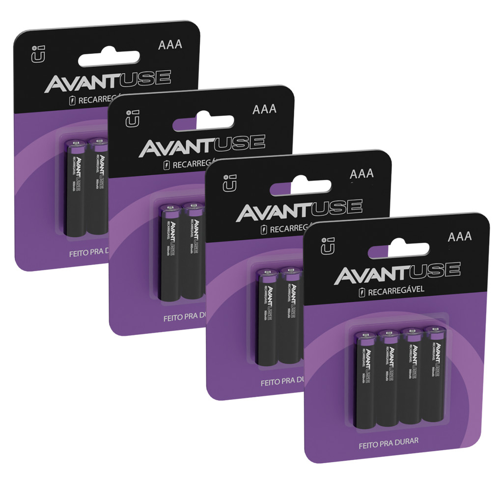 Kit 16 Pilhas Recarregável AAA Palito 1000MAH 1.2V Avant Use - Home Appliances