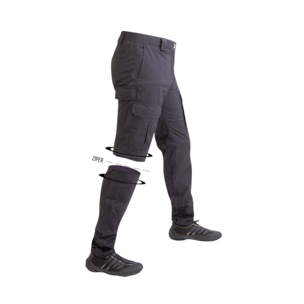 Calça de Pesca Mar Negro Vira Bermuda Chumbo Masculina - UV 50+