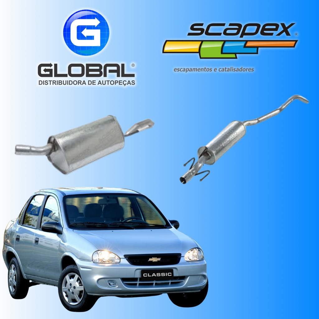 Kit Silencioso Traseiro e Intermediario Corsa Classic/Sedan 1.0 1.6 Original Scapex em Oferta na Shopee