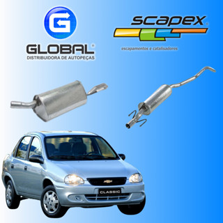 Kit Silencioso Traseiro e Intermediario Corsa Classic/Sedan 1.0 1.6 Original Scapex em Oferta na Shopee