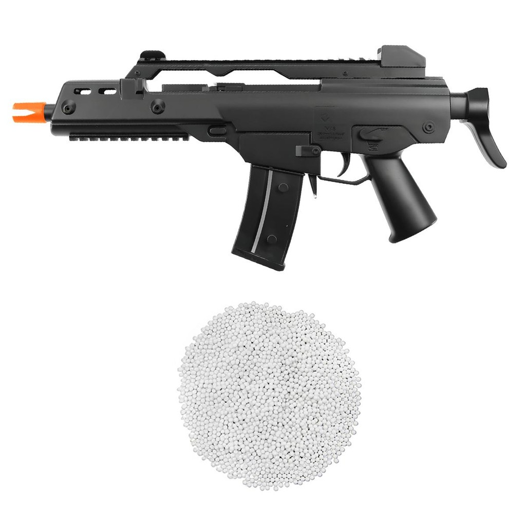 Kit Rifle AirSoft G36C M48F Spring 6mm Preta - Double Eagle + 2000 Esferas 0.12g