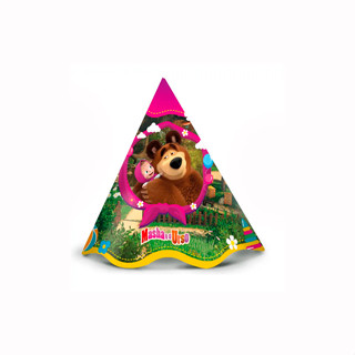 Chapéu de Aniversário - Masha e o Urso Clássica - 8 unidades - Regina - Rizzo em Oferta na Shopee