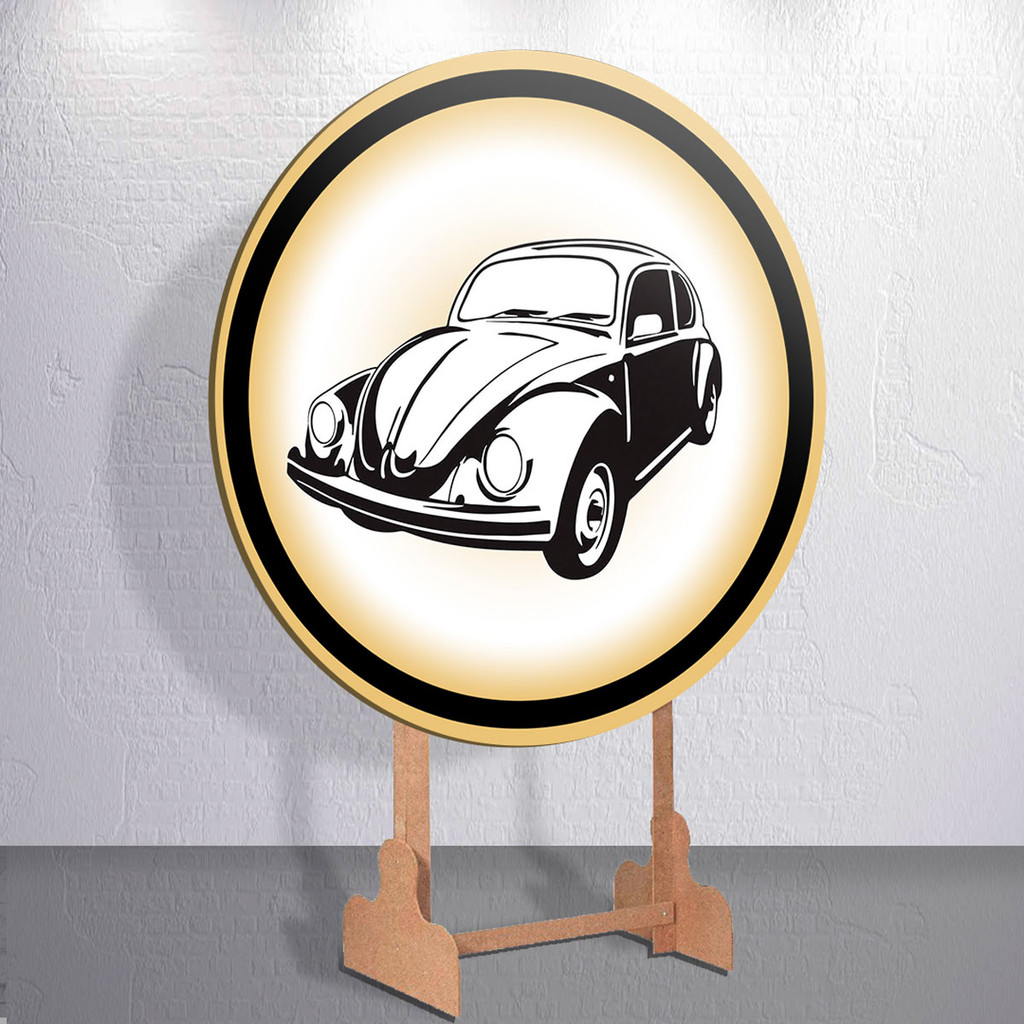 Painel Redondo Decoração Fusca Carro Vintage Capa Sublimada de Festa Tamanho Grande ou Mini